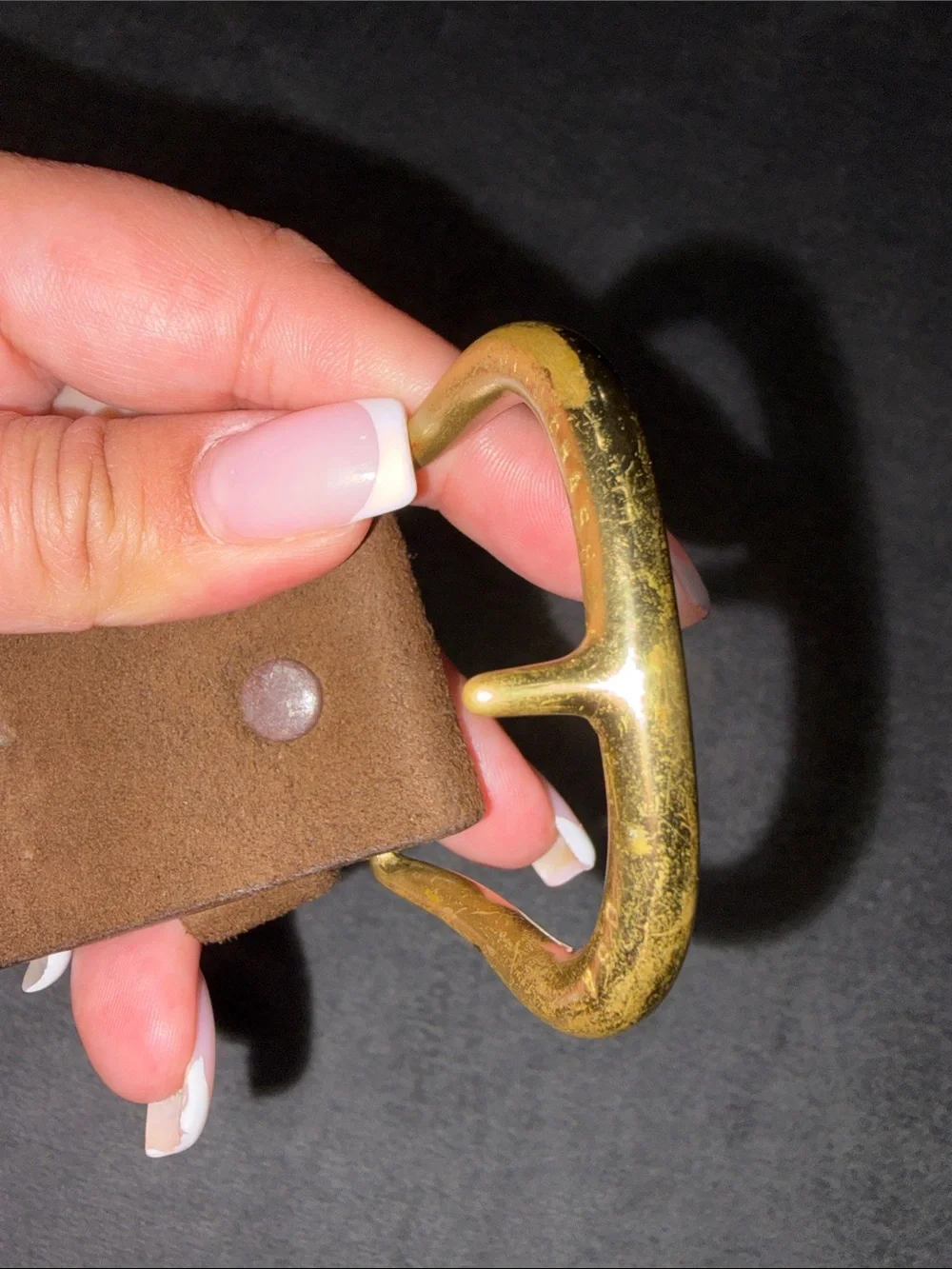 Halston- Brown Ultrasuede & Cowhide Belt Size 32